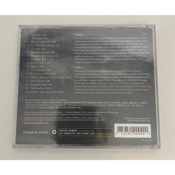 Corteo by Cirque du Soleil CD Oct-2006 Cirque du Soleil Musique New Sealed FLAW - Picture 2 of 3